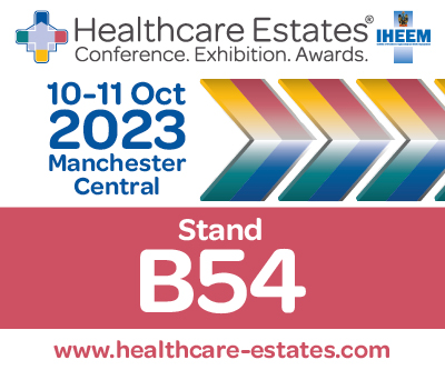 Healthcare Estates Conference. Exhibition. Awards. 10-11 October 2023 Manchester Central. Stand B54.